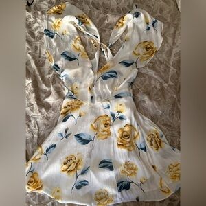 Forever 21 White and Yellow Floral Dress